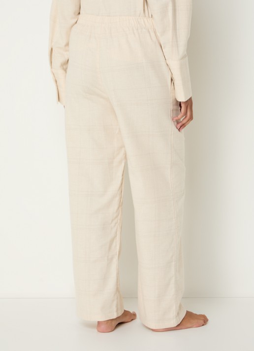 Calvin Klein Pyjamabroek met ruitdessin - achterkant 4 creme