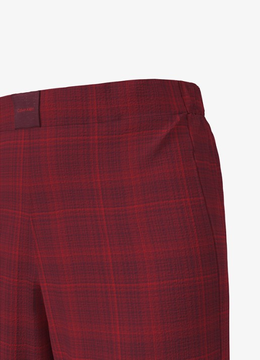 Calvin Klein Pyjamaset met ruitdessin 2-delig - detail 3 bordeauxrood