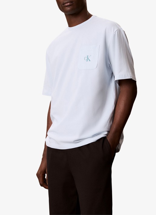 Calvin Klein Pyjamashirt met logo - detail 4 blauw