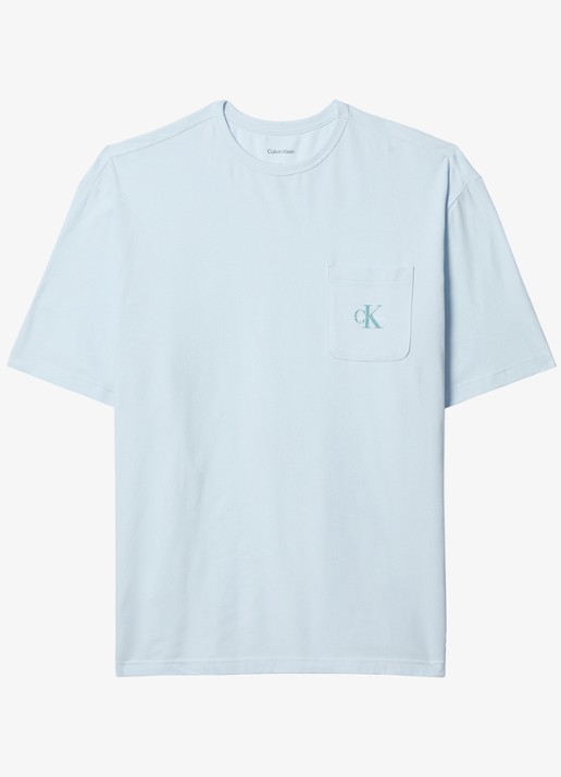 Calvin Klein Pyjamashirt met logo - voorkant 5 blauw