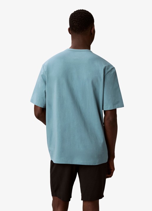 Calvin Klein Pyjamashirt met logo - achterkant lichtblauw