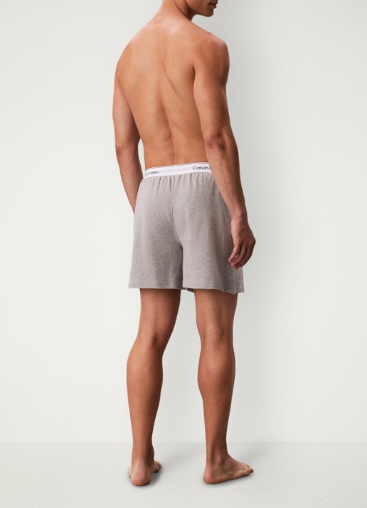 Calvin Klein Pyjamashorts met logoband - achterkant lichtgrijs