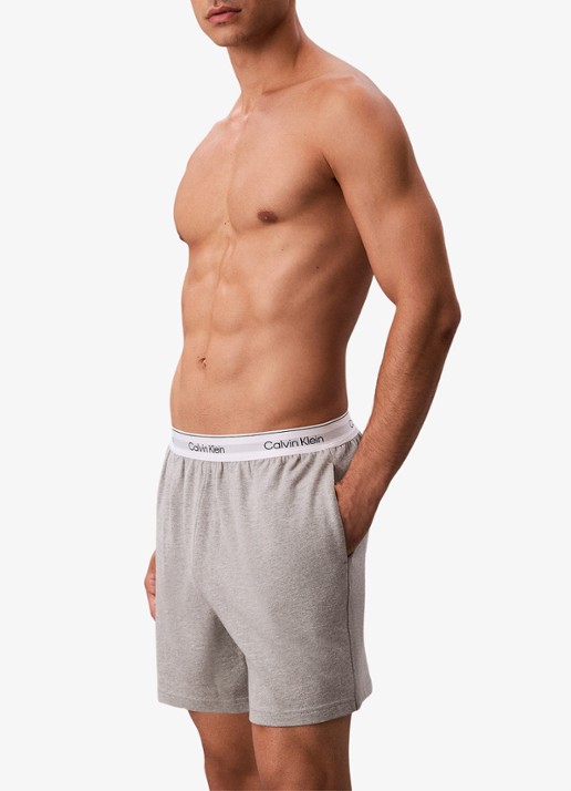 Calvin Klein Pyjamashorts met logoband - detail 4 lichtgrijs