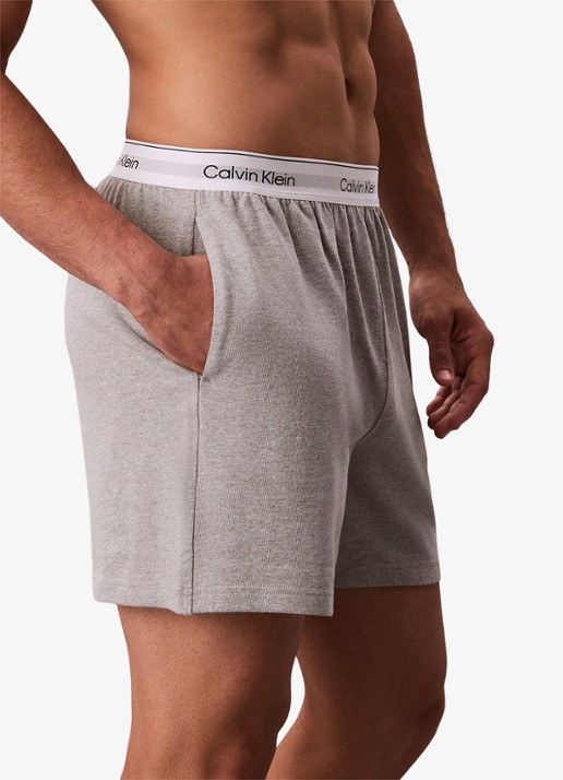 Calvin Klein Pyjamashorts met logoband - detail 6 lichtgrijs