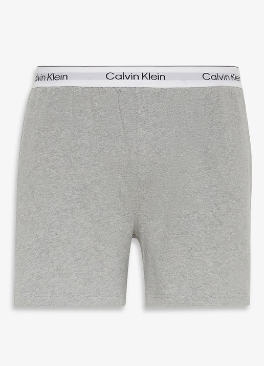 Calvin Klein Pyjamashorts met logoband - voorkant 8 lichtgrijs