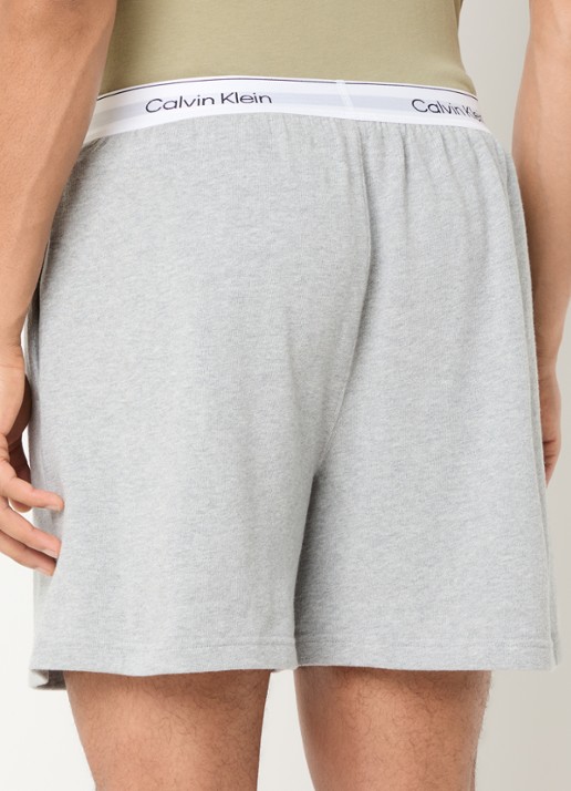 Calvin Klein Pyjamashorts met logoband - achterkant 2 lichtgrijs