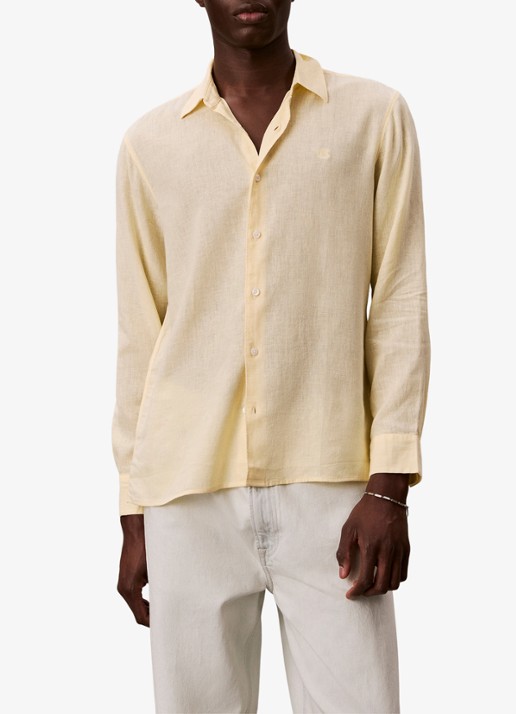 Calvin Klein Regular fit overhemd in linnenblend
