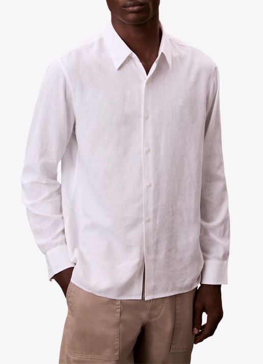 Calvin Klein Regular fit overhemd in linnenblend