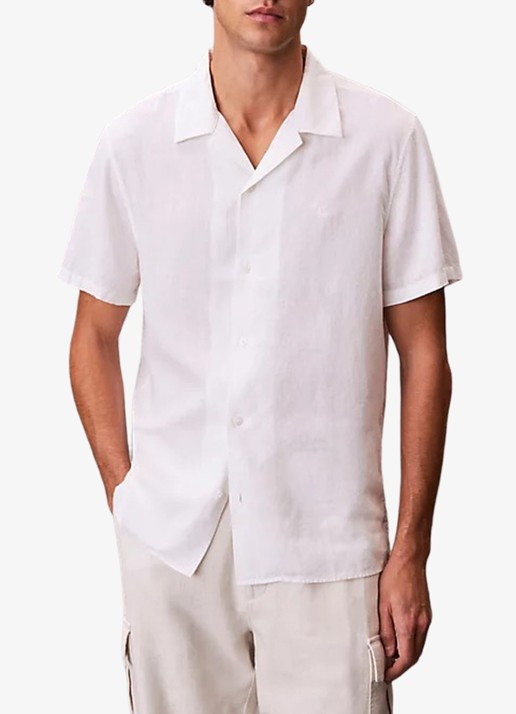 Calvin Klein Regular fit overhemd in linnenblend