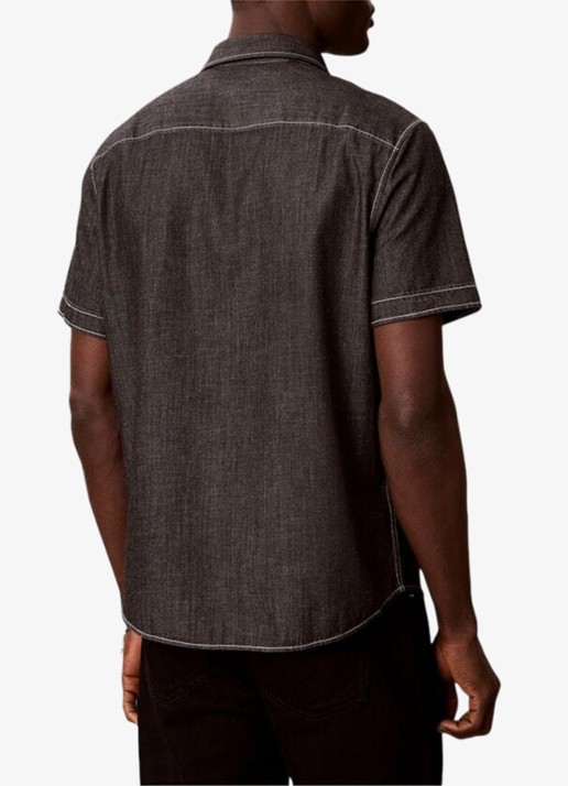 Calvin Klein Regular fit overhemd met borstzakken - achterkant 5 zwart