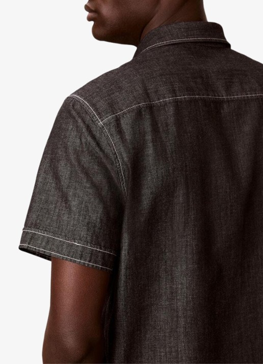 Calvin Klein Regular fit overhemd met borstzakken - detail 3 zwart