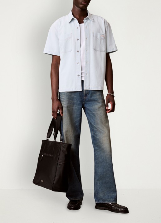 Calvin Klein Regular fit overhemd met logo - voorkant 2 lichtblauw