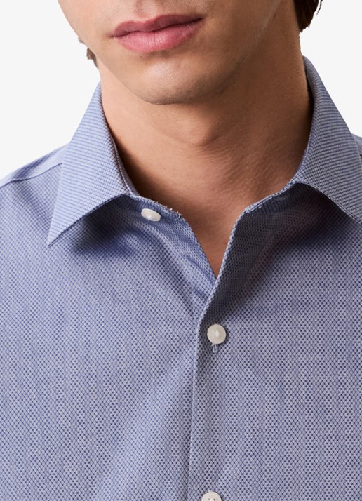 Calvin Klein Regular fit overhemd met logoborduring - detail 5 blauw