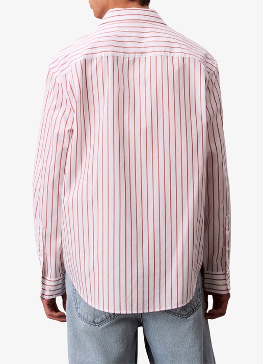 Calvin Klein Regular fit overhemd met streepprint - achterkant 3 rood