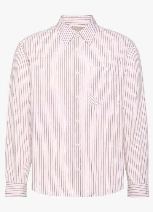 Calvin Klein Regular fit overhemd met streepprint - voorkant 4 rood