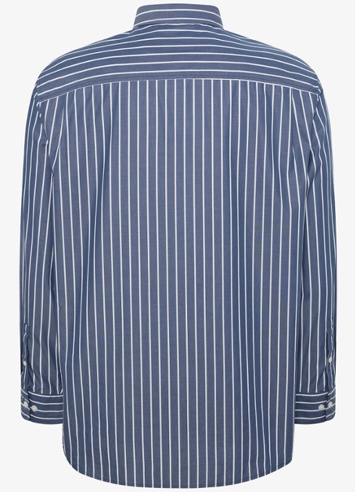 Calvin Klein Regular fit overhemd met streepprint - achterkant 3 dark denim-cec /  blauw