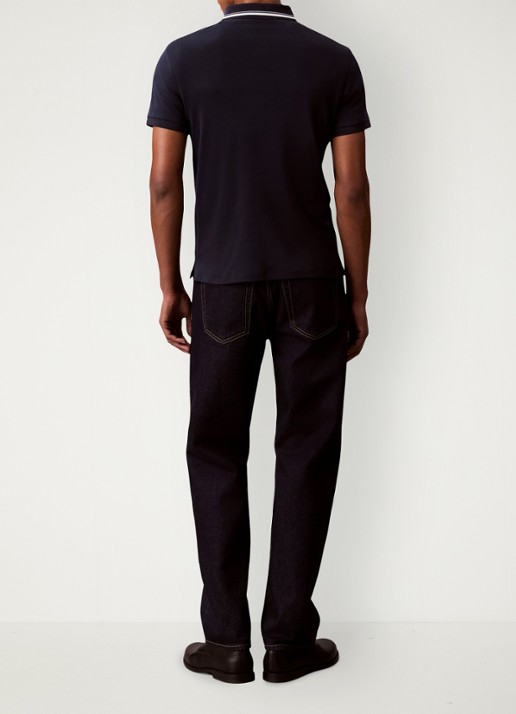 Calvin Klein Regular fit polo met halve rits - achterkant 7 dark sapphire-cef