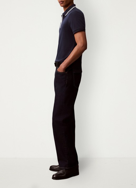 Calvin Klein Regular fit polo met halve rits - detail 3 dark sapphire-cef