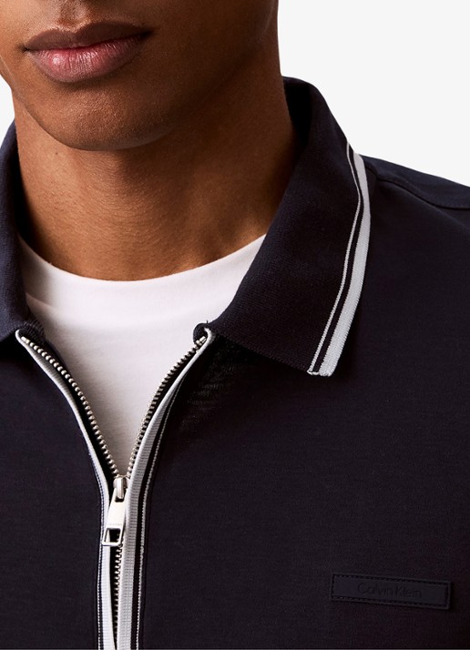 Calvin Klein Regular fit polo met halve rits - detail 4 dark sapphire-cef