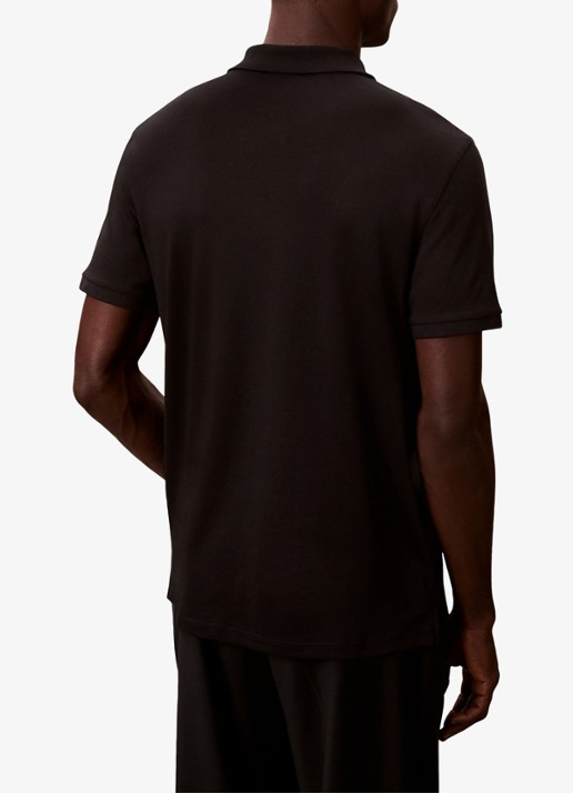 Calvin Klein Regular fit polo met logo - achterkant 3 zwart