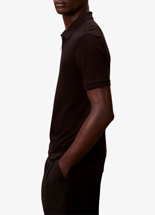 Calvin Klein Regular fit polo met logo - detail 5 zwart