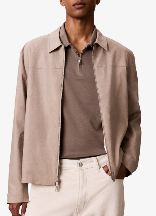 Calvin Klein Regular fit polo met logo - detail 5 taupe