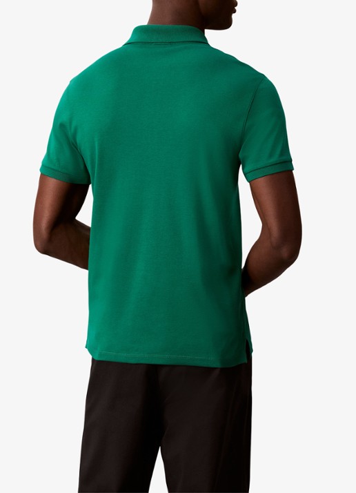 Calvin Klein Regular fit polo met logo - achterkant 5 groen