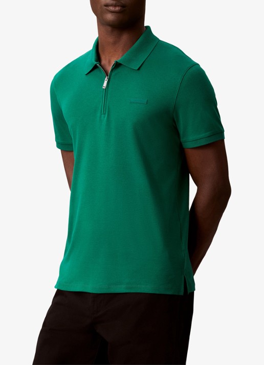 Calvin Klein Regular fit polo met logo - detail 4 groen