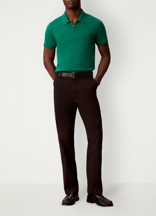 Calvin Klein Regular fit polo met logo - voorkant 2 groen