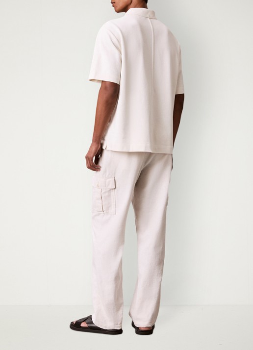 Calvin Klein Regular fit polo met logoborduring - achterkant 6 ivoor
