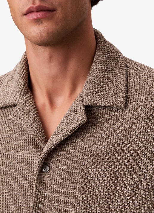 Calvin Klein Regular fit polo met structuur - detail 2 lichtbruin