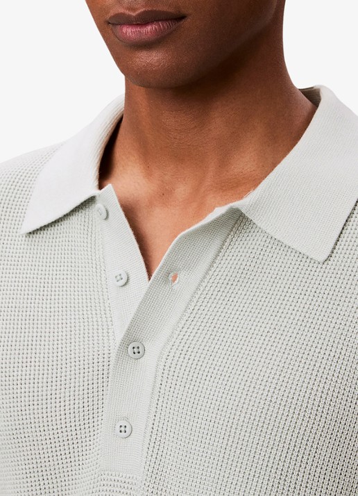 Calvin Klein Regular fit polo met structuur - detail 5 grijs