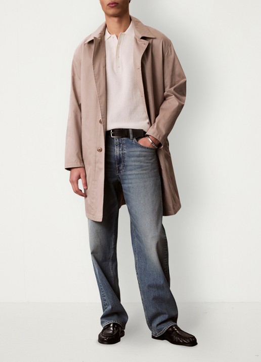 Calvin Klein Regular fit polo met structuur - voorkant 2 ivoor