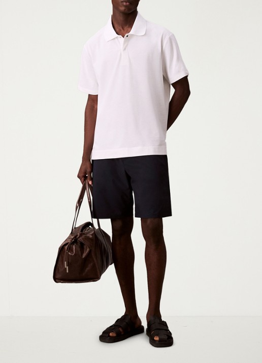 Calvin Klein Regular fit polo van piqué katoen - voorkant 6 wit