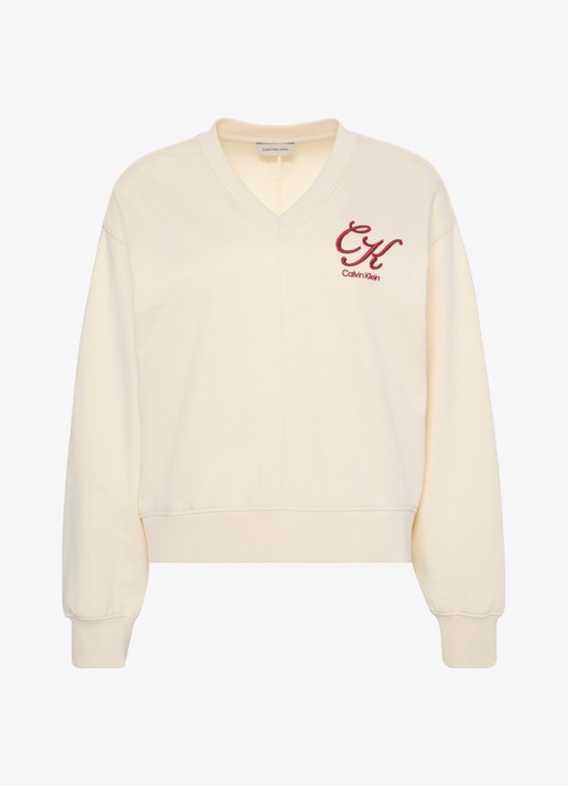 Calvin Klein Relaxed Terry sweater met logo