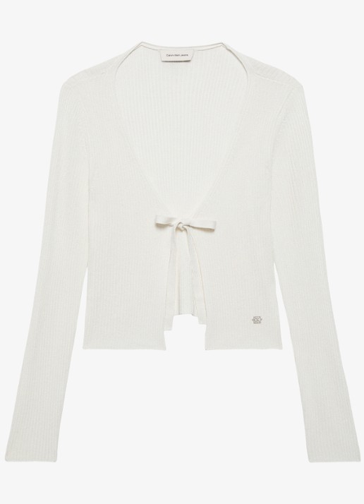 Calvin Klein Ribgebreid vest met gestrikt detail