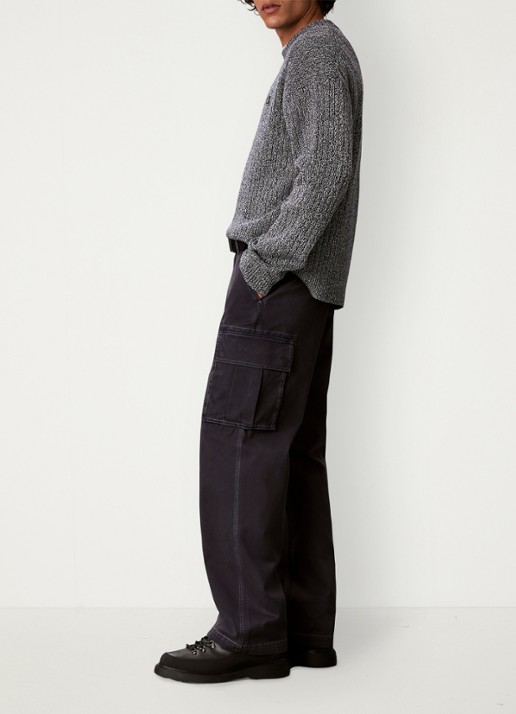 Calvin Klein Ribgebreide trui met logo - detail 5 middengrijs