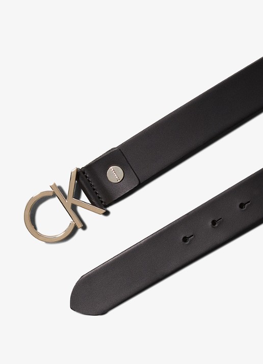 Calvin Klein Riem van leer met logo - voorkant 5 goud