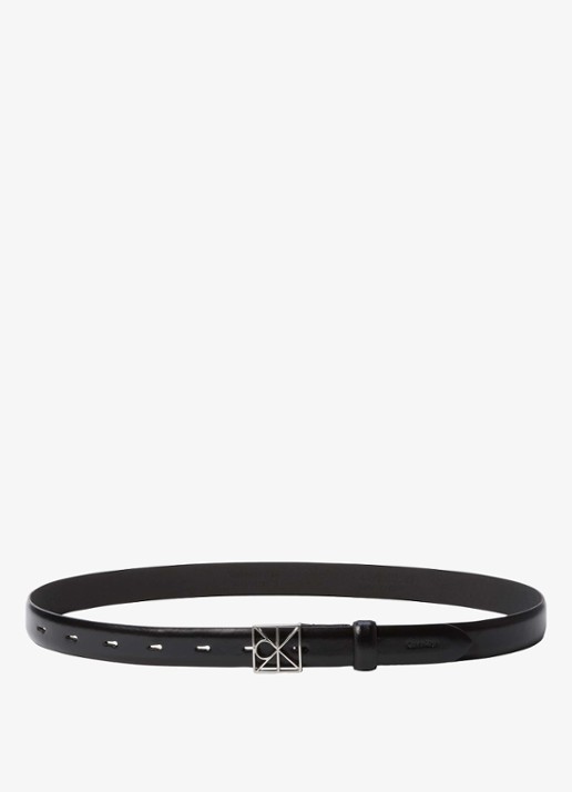 Calvin Klein Riem van leer met logo - detail 3 zwart
