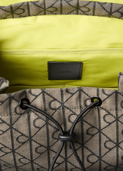 Calvin Klein Rugzak met logoprint - detail lotus beige / black aop-7ul /  zwart
