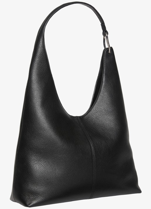 Calvin Klein Schoudertas van leer - detail 3 black-ub1 /  zwart