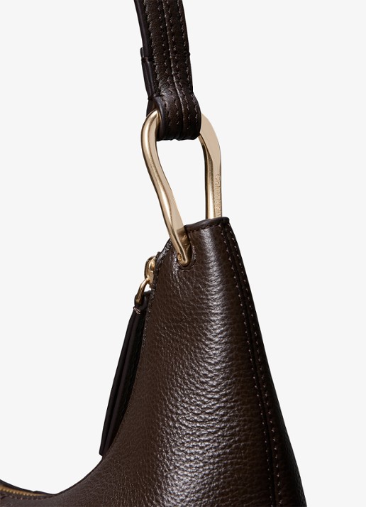 Calvin Klein Schoudertas van leer - detail delicioso-bal /  bruin