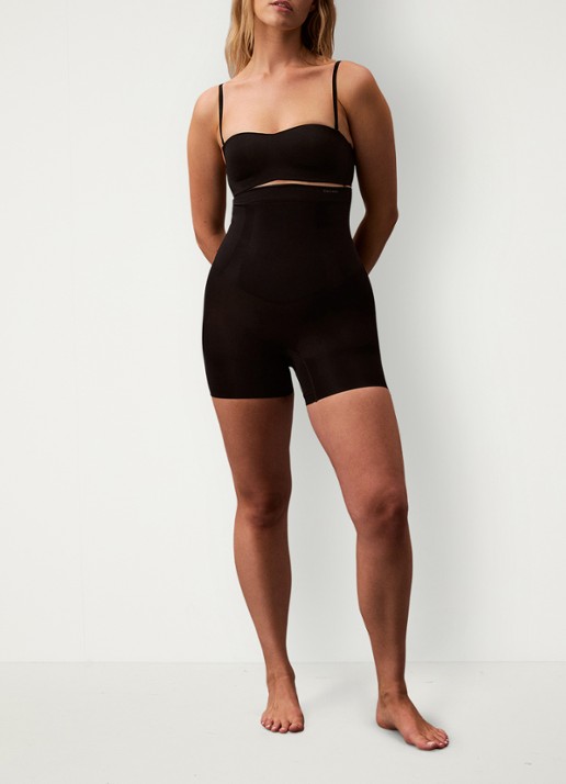 Calvin Klein Secure Sculpt high waisted corrigerende short - voorkant 2 zwart