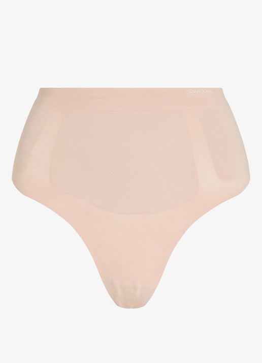 Calvin Klein Secure Sculpt high waisted corrigerende slip - voorkant beige
