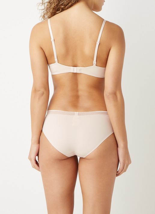 Calvin Klein Seductive Comfort beugelloze demi bh - achterkant donkerbeige