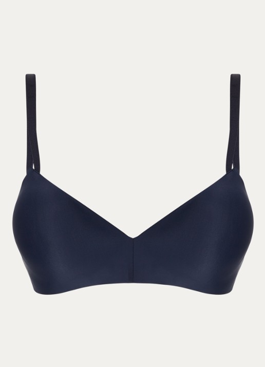 Calvin Klein Seductive Comfort beugelloze demi bh - voorkant donkerblauw