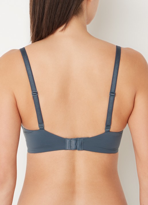Calvin Klein Seductive Comfort push-up bh - achterkant 5 dark slate-ceg / grijs