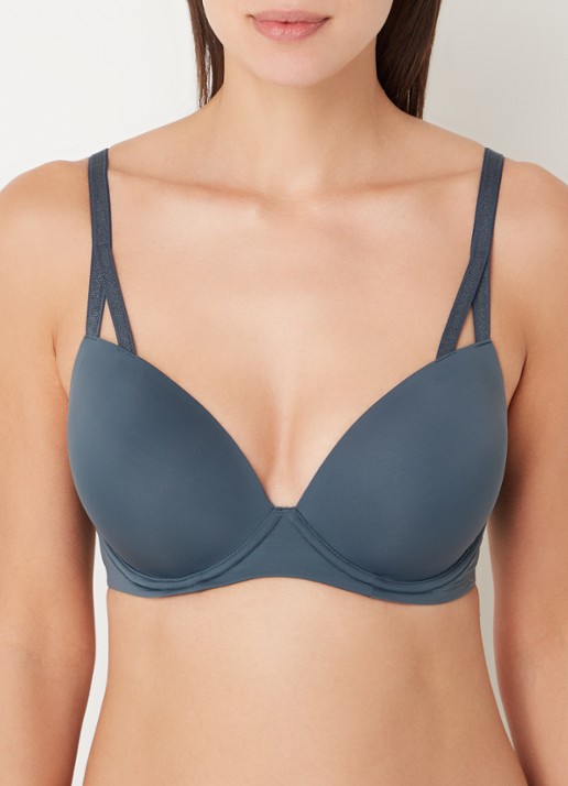 Calvin Klein Seductive Comfort push-up bh - detail dark slate-ceg / grijs