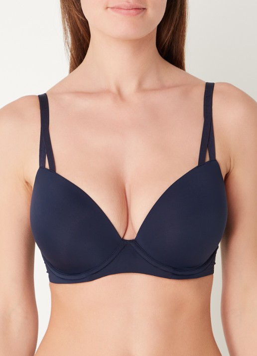 Calvin Klein Seductive Comfort push-up bh - detail shoreline-0pp / blauw