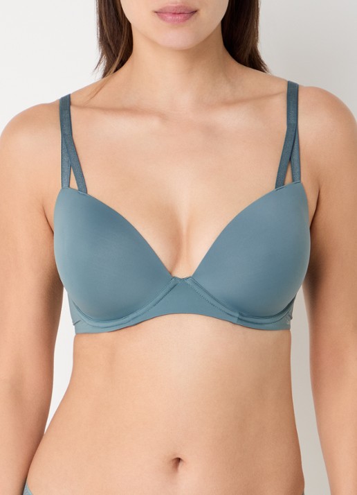 Calvin Klein Seductive Comfort push-up bh - detail blue performance-pof / blauw